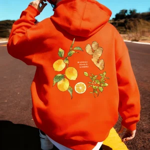 Lemons Mints Gingers Print Men Hoodie Casual All-Match Hoody Vintage Pocket Autumn Hoodies Comfortable Fleece Man Clothing